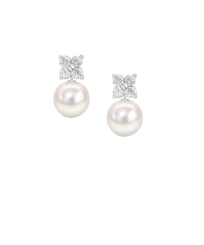 Platinum Akoya Pearl & Diamond Convertible Earrings
