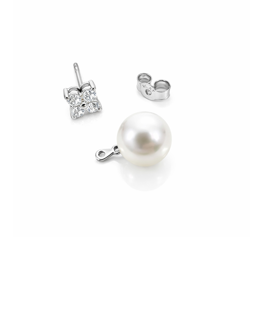 Platinum Akoya Pearl & Diamond Detachable Earring Elements