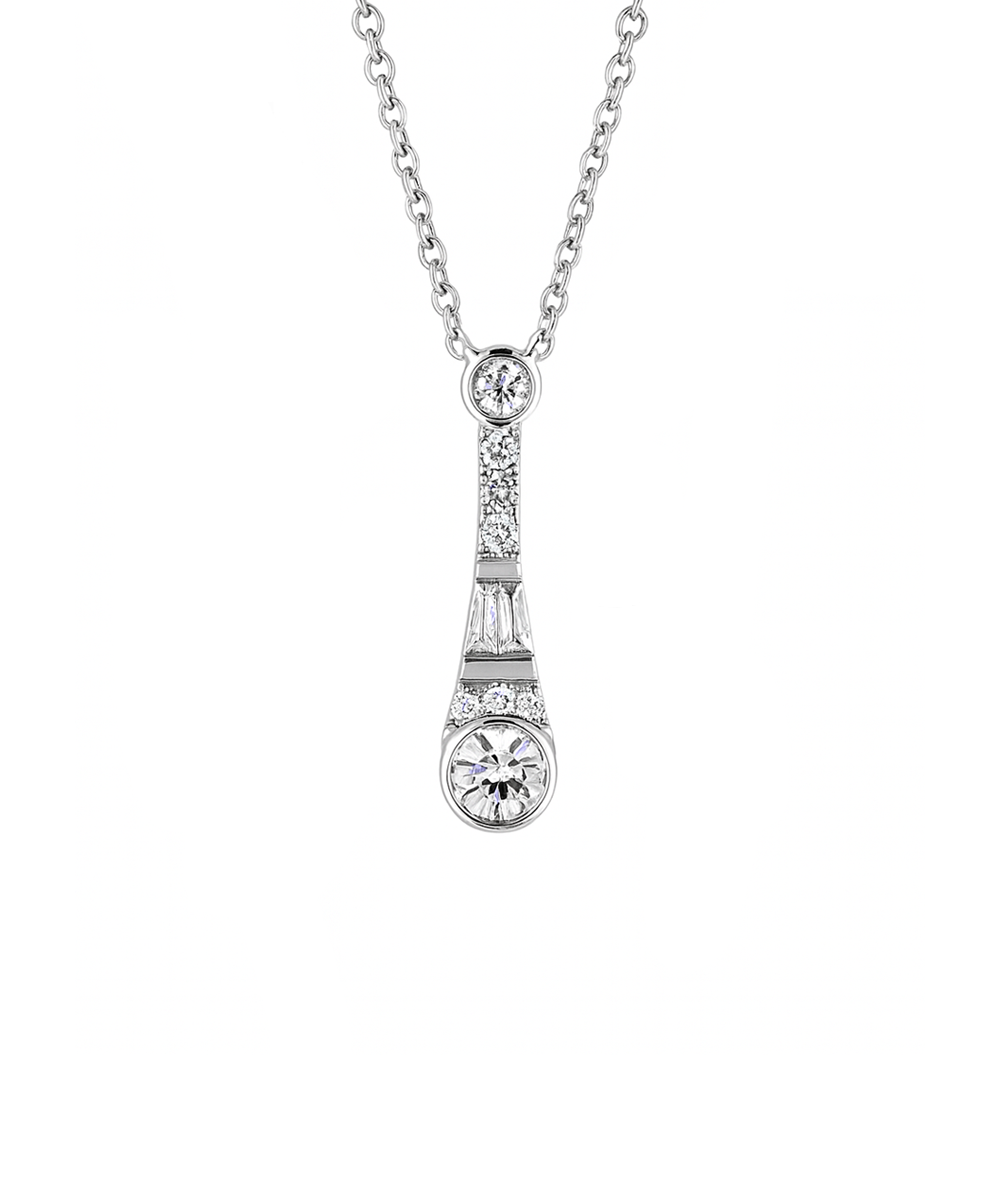 18ct White Gold Diamond Set Icicle Pendant