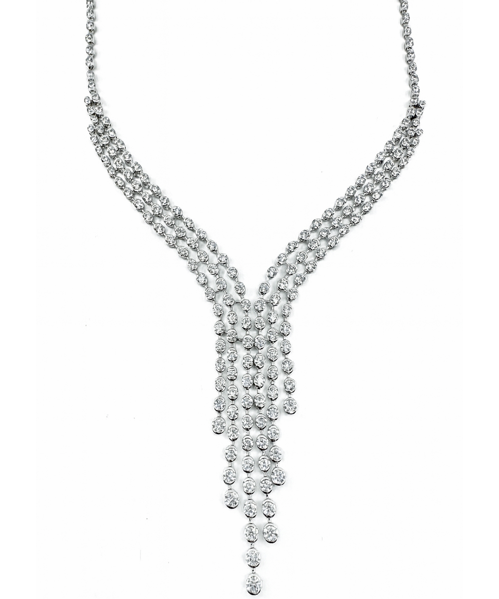 18ct White Gold Diamond Waterfall Collar Necklace