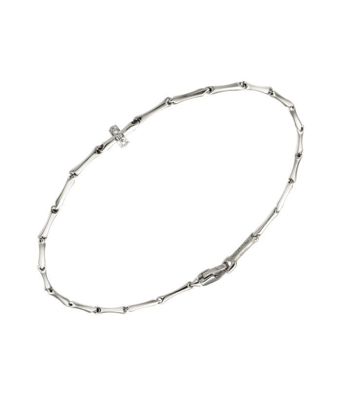 Chimento 18ct White Gold Bamboo Shine Diamond Rondelle Bracelet