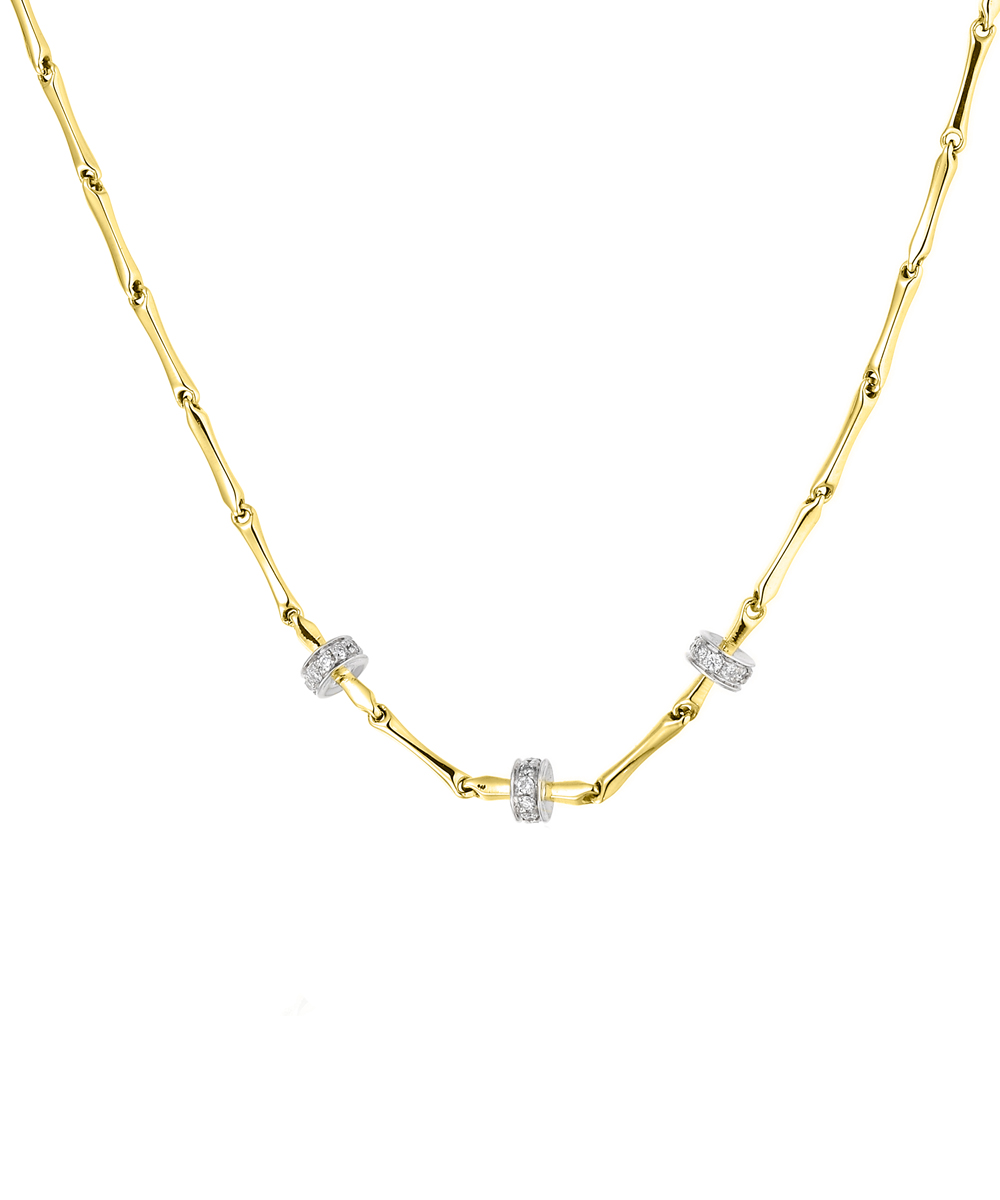 Chimento Bamboo Shine 18ct Yellow Gold Diamond Necklace