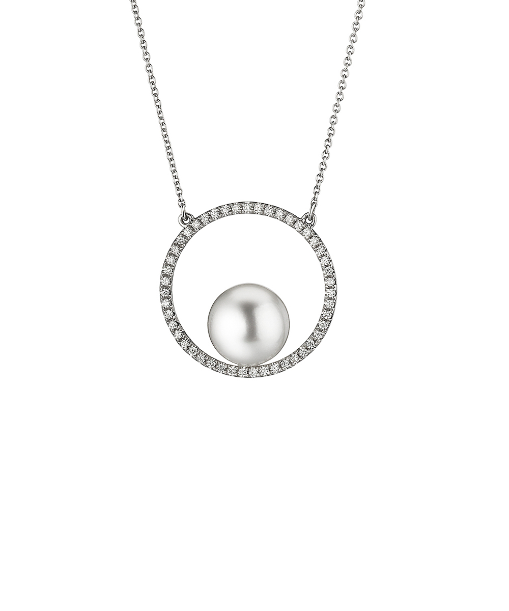 Yana Nesper 18ct White Gold, Pearl & Diamond Orbit Pendant