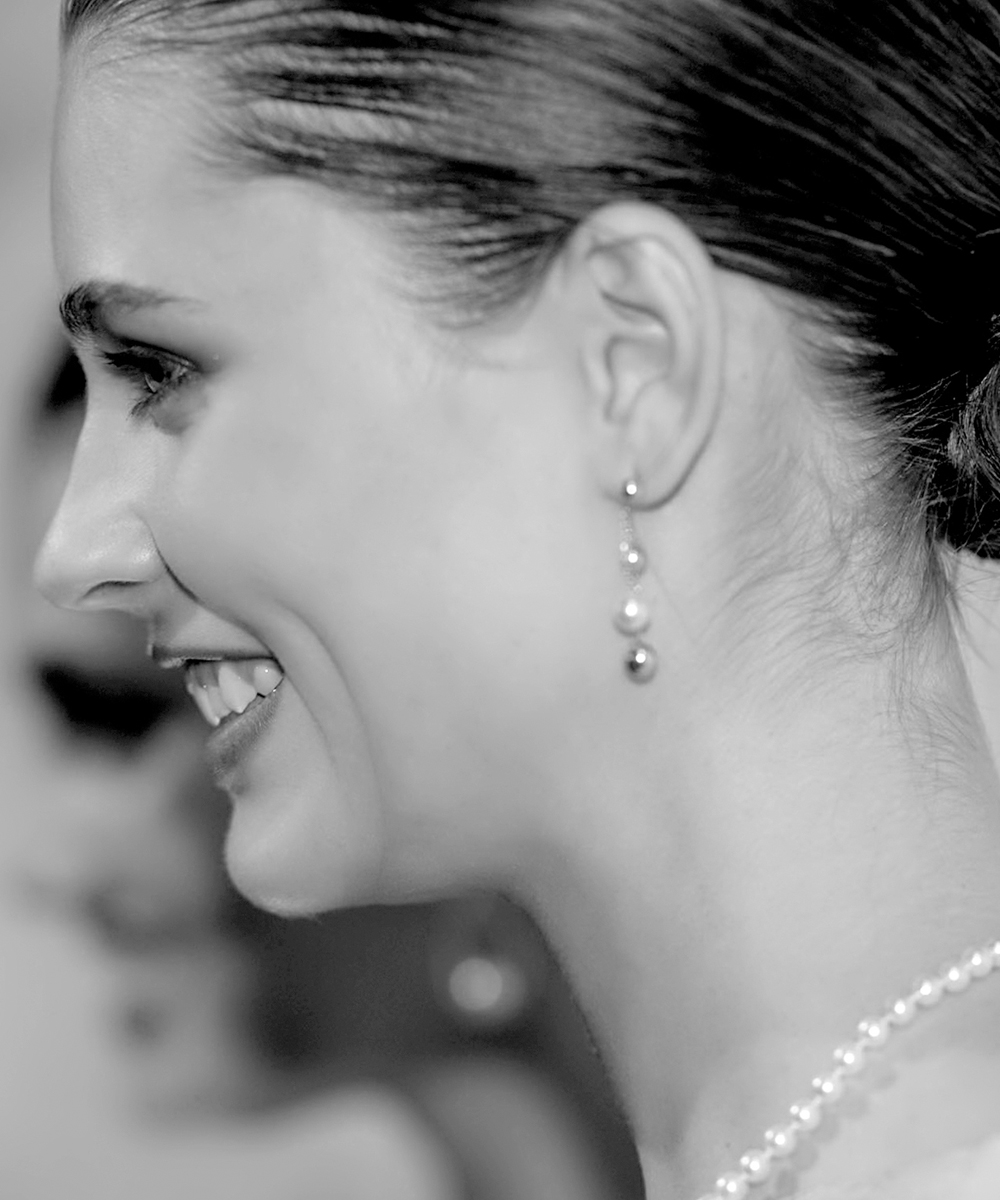 Yana Nesper 18ct Yellow Gold & Akoya Pearl Boules Drop Earrings - Modelled