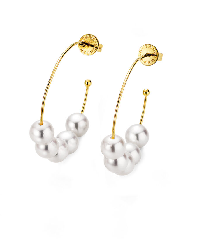 Yana Nesper 18ct Yellow Gold New Basics Akoya Pearl Hoop Earrings