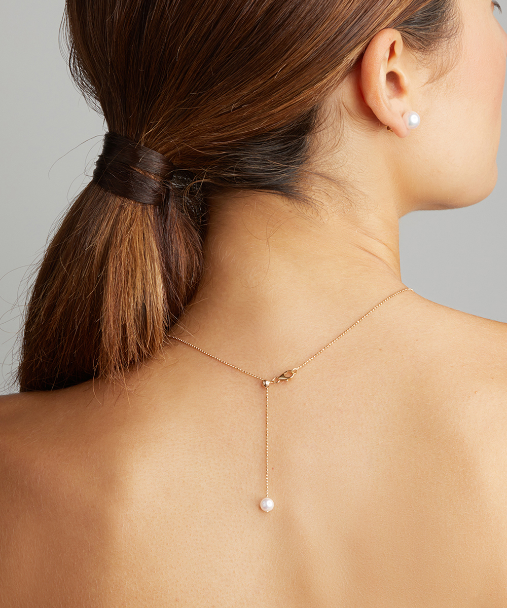 Yana Nesper 18ct Yellow Gold New Basics Akoya Pearl Pendant - Modelled, Back