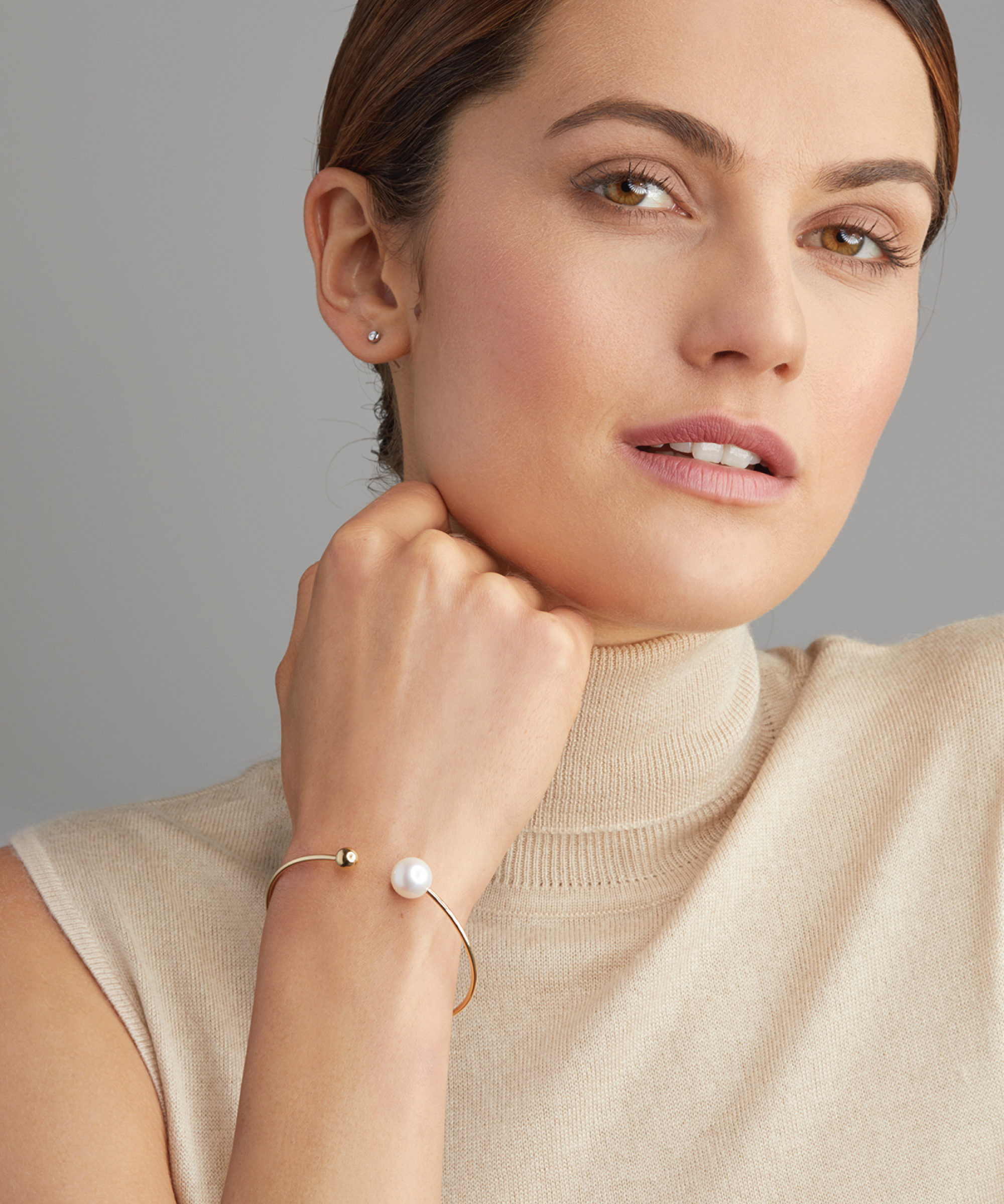 Yana Nesper Open Mind Bangle with South Sea Pearl - Modelled
