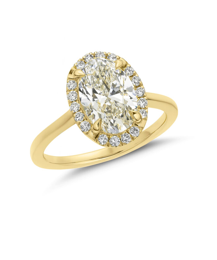 1.51ct Oval Cut Diamond Halo Engagement Ring - Phillip Stoner The Jeweller