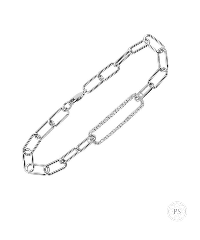18ct White Gold Love Links Diamond Bracelet