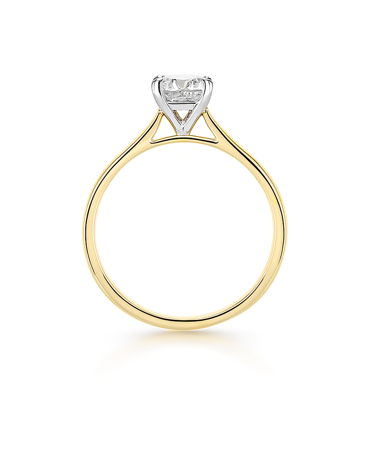 18ct Yellow Gold 1.20ct Emerald Cut Diamond Solitaire Engagement Ring - Side