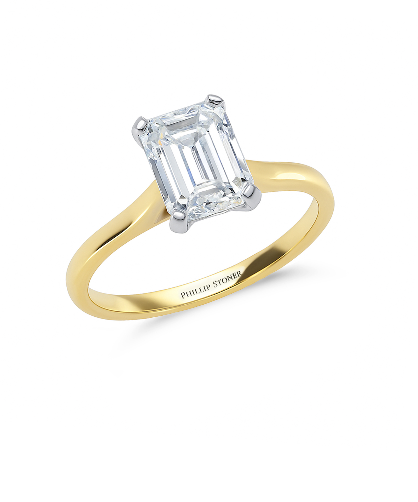 18ct Yellow Gold 1.20ct Emerald Cut Diamond Solitaire Engagement Ring