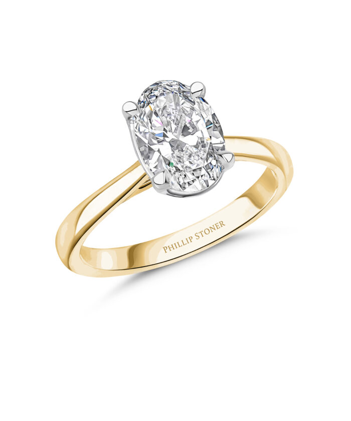 18ct Yellow Gold 1.5ct Oval Cut Lab Grown Diamond Ring