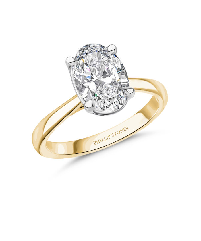18ct Yellow Gold 2.5ct Oval Cut Lab Grown Diamond Ring
