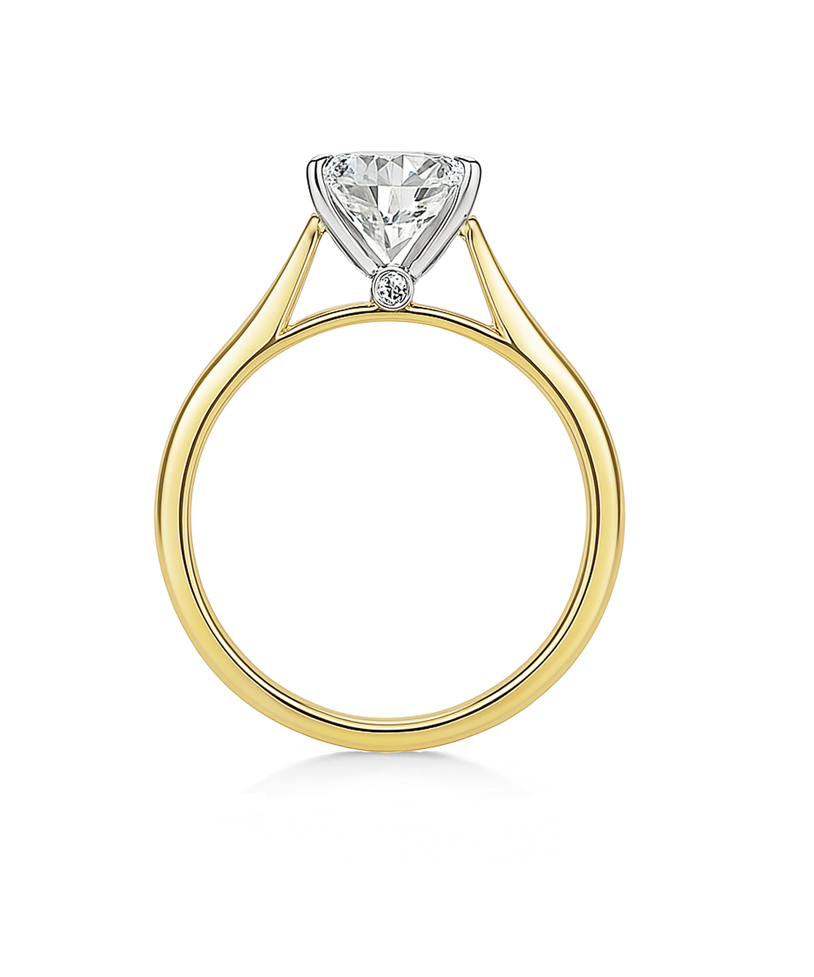 18ct Yellow Gold 2.5ct Oval Cut Lab Grown Diamond Ring - Side