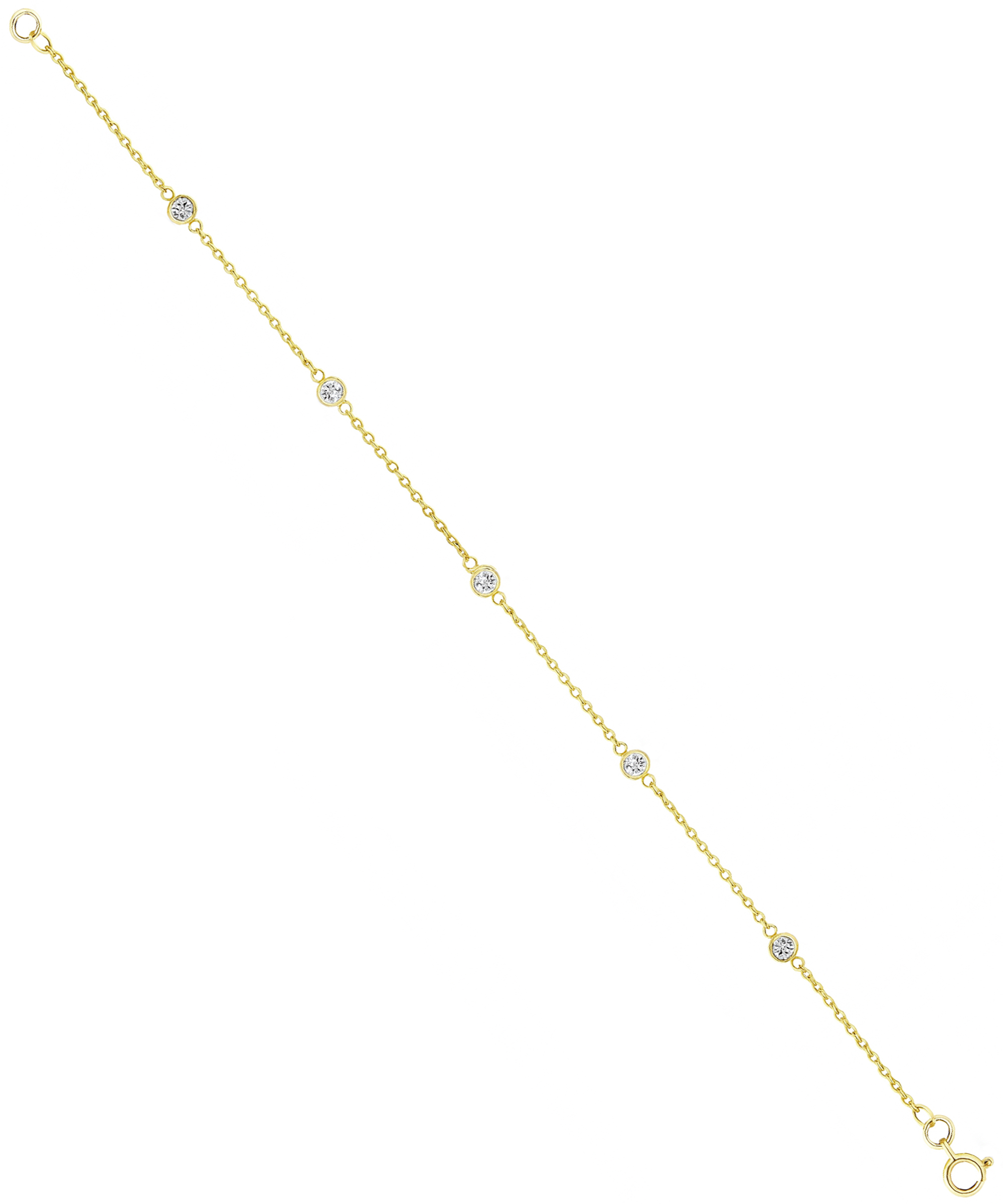 18ct Yellow Gold Rubover Set Diamond Bracelet