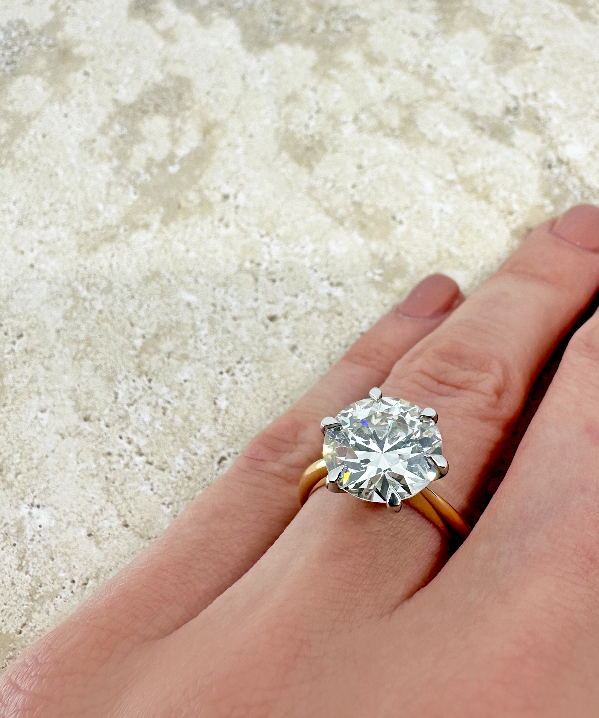 4.89ct Old European Cut Diamond Solitaire Engagement Ring - Modelled