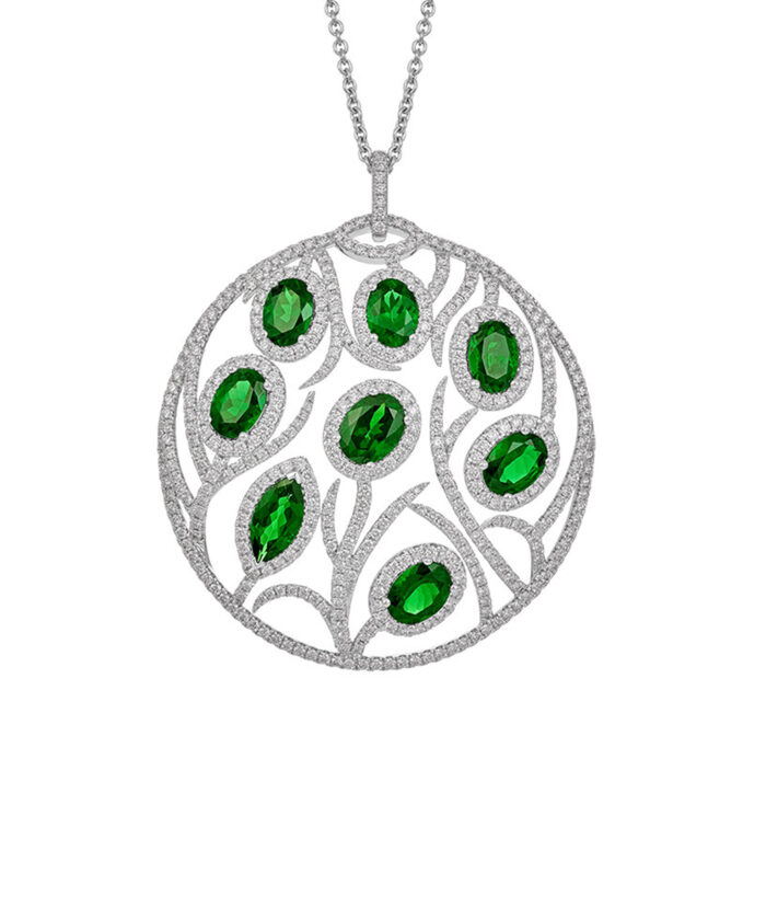Tsavorite & Diamond Set Statement Pendant - Phillip Stoner The Jeweller
