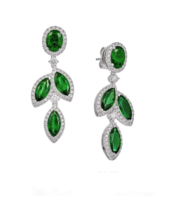 Tsavorite & Diamond Statement Earrings - Phillip Stoner The Jeweller