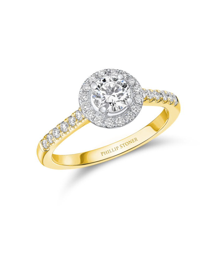 18ct Yellow Gold 0.50ct Round Brilliant Cut Diamond Cluster Ring - Phillip Stoner The Jeweller