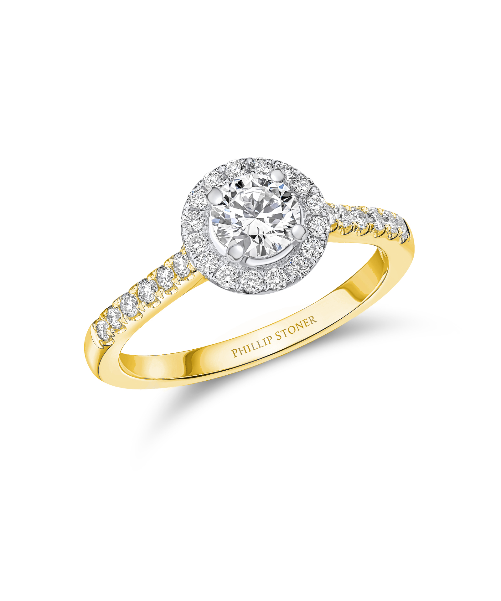 18ct Yellow Gold 0.50ct Round Brilliant Cut Diamond Cluster Ring - Phillip Stoner The Jeweller