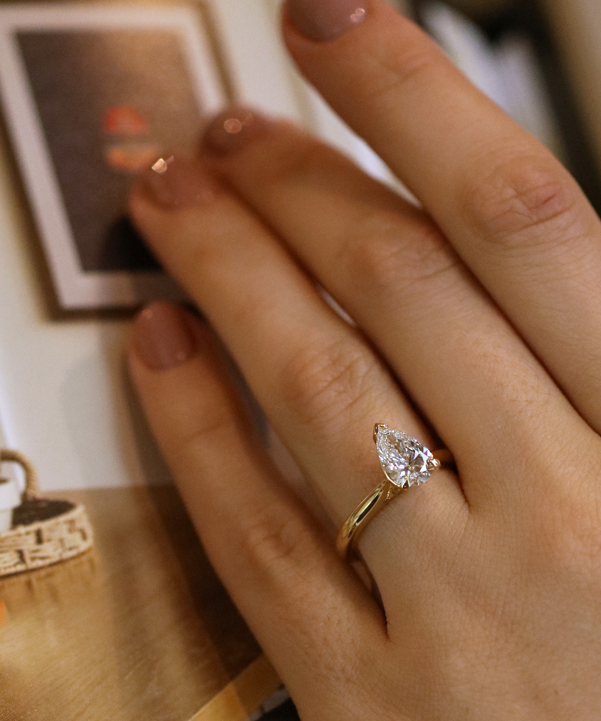 18ct Yellow Gold 1.5ct Round Brilliant Cut Lab Grown Diamond Ring - Modelled