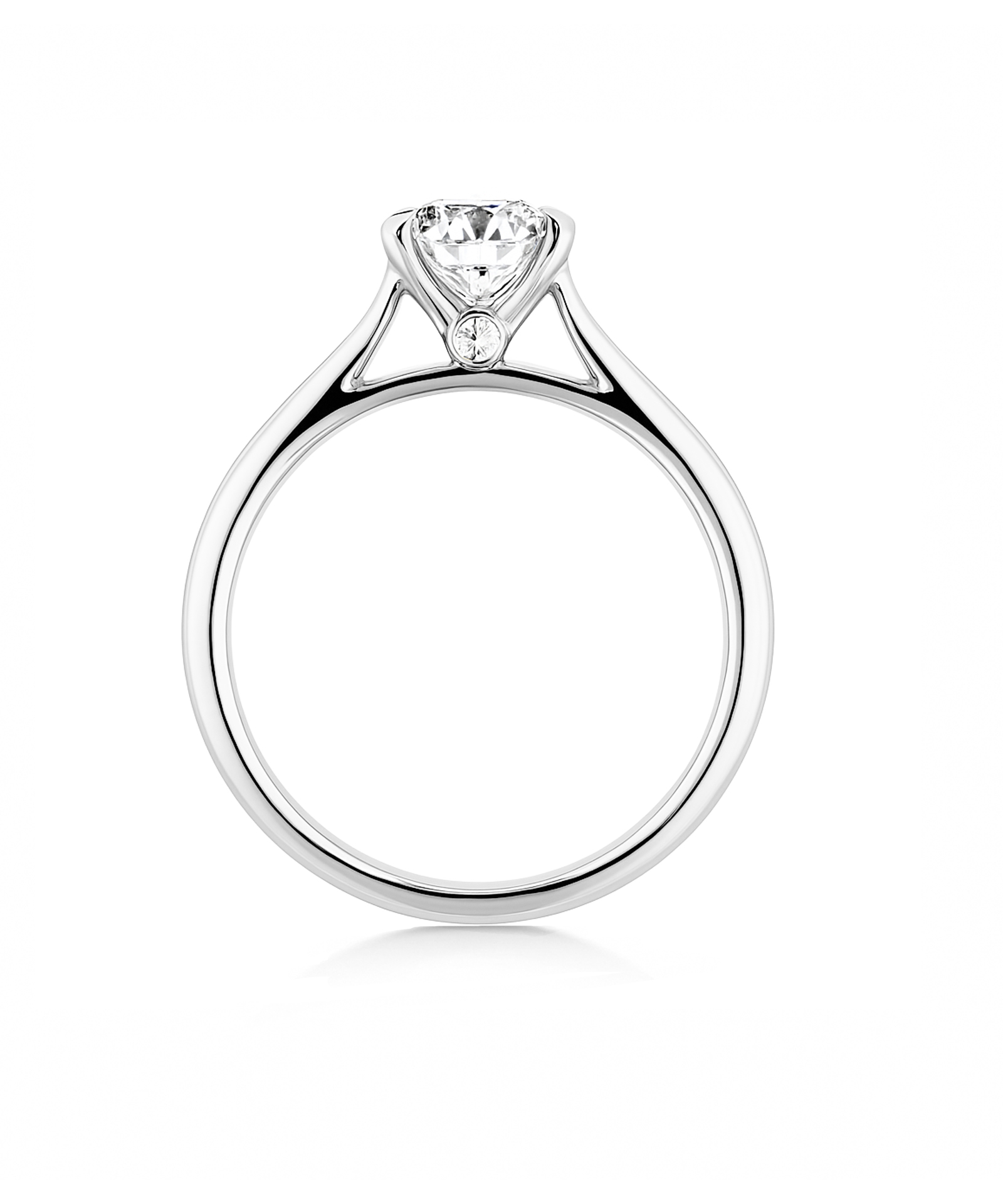 Platinum 1.5ct Round Brilliant Cut Lab Grown Diamond Ring - Side