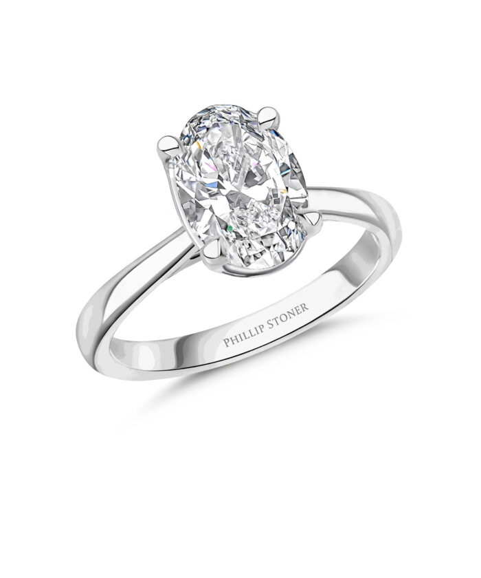 Platinum 2.50ct Oval Cut Lab Grown Diamond Ring