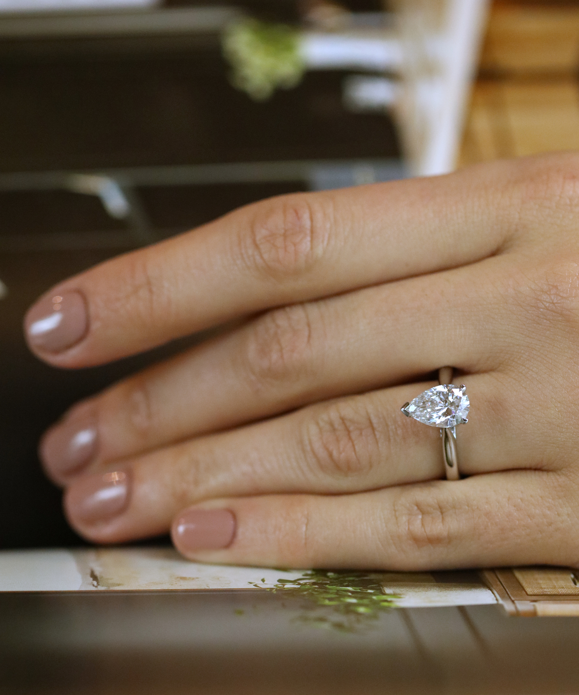 Platinum 2ct Round Brilliant Cut Lab Grown Diamond Ring - Modelled