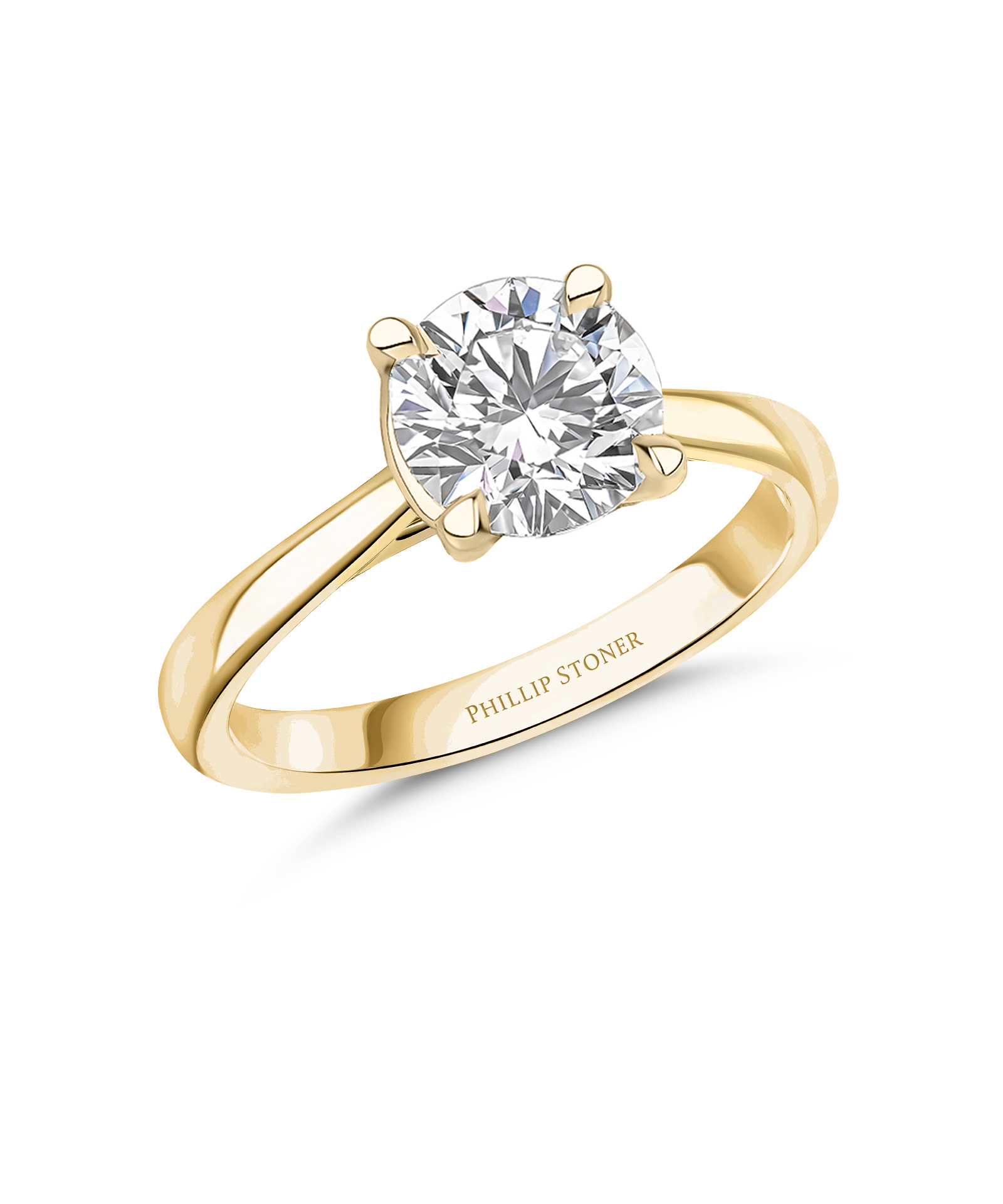 18ct Yellow Gold 2ct Round Brilliant Cut Lab Grown Diamond Ring