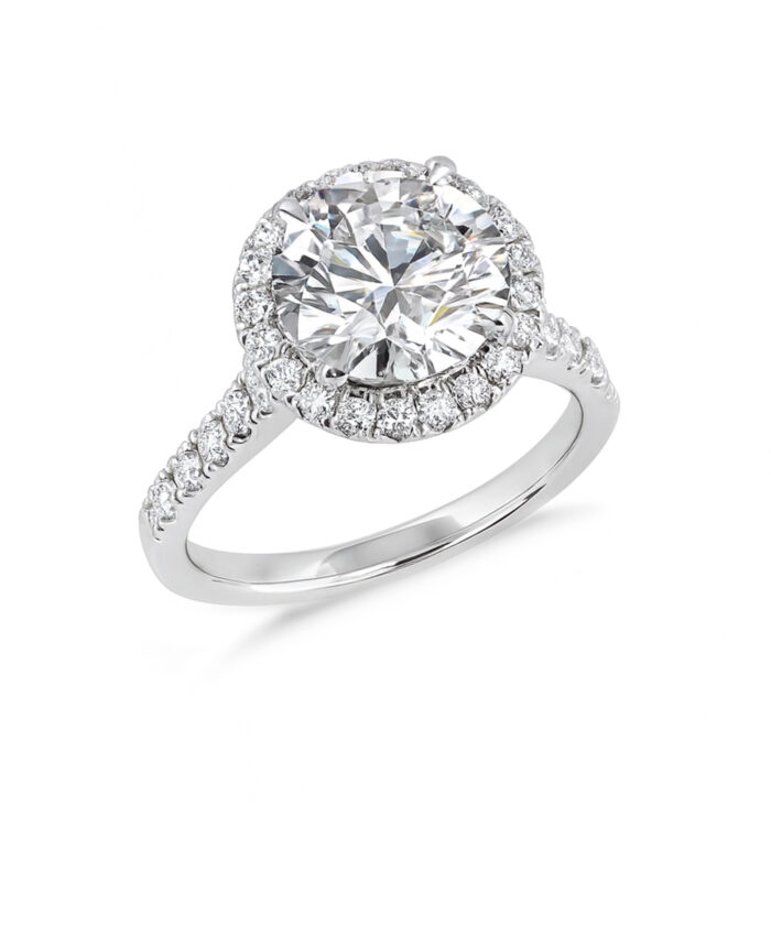Lab Grown 2ct Round Brilliant Cut Diamond Cluster Ring in Platinum
