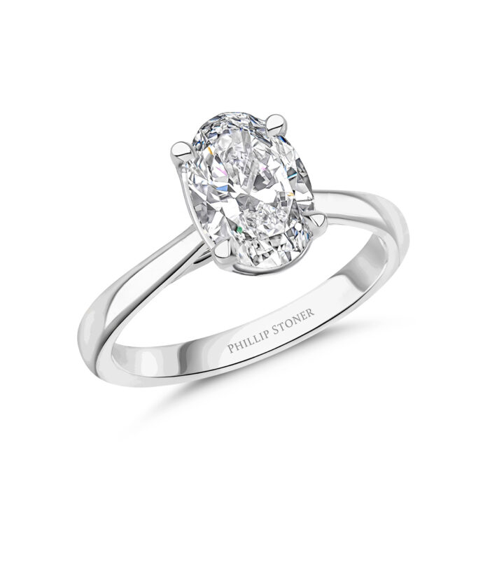 Platinum 1.5ct Oval Cut Lab Grown Diamond Ring