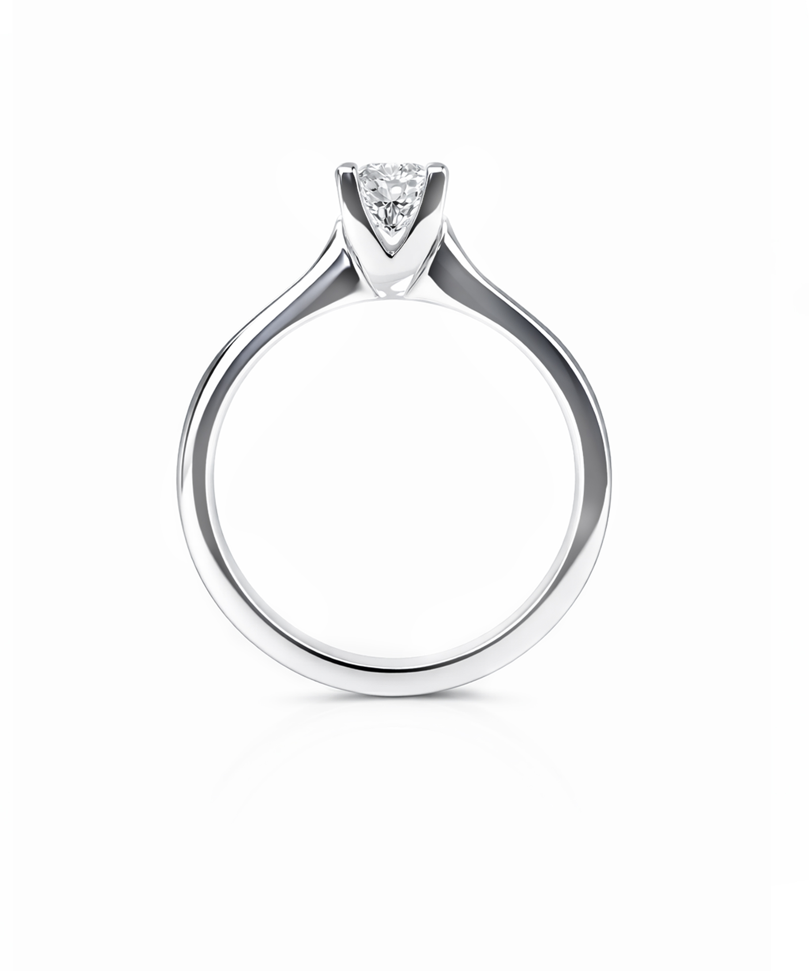 0.50ct Round Brilliant Cut Diamond Solitaire Engagement Ring with Soft V Setting - Side