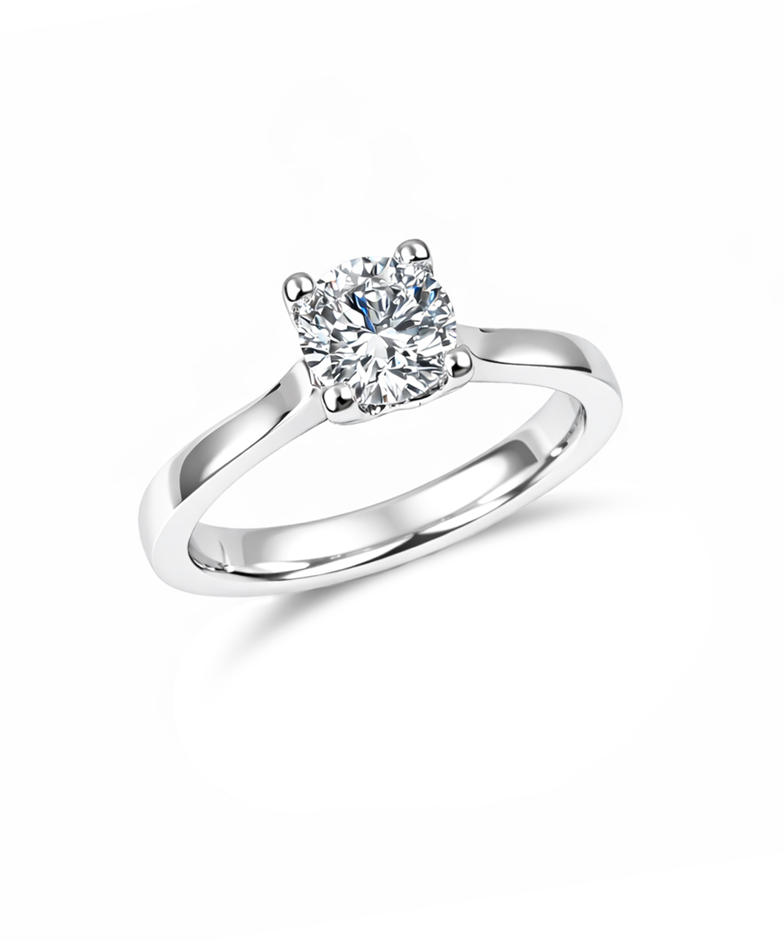 0.50ct Round Brilliant Cut Diamond Solitaire Engagement Ring with Soft V Setting