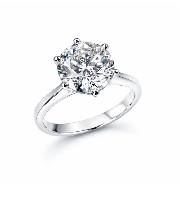 2.11ct Round Brilliant Cut Diamond 6-Claw Engagement Ring