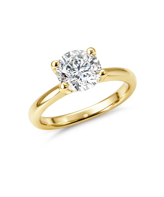 18ct Yellow Gold 1.25ct Lab Grown Round Brilliant Cut Diamond Ring