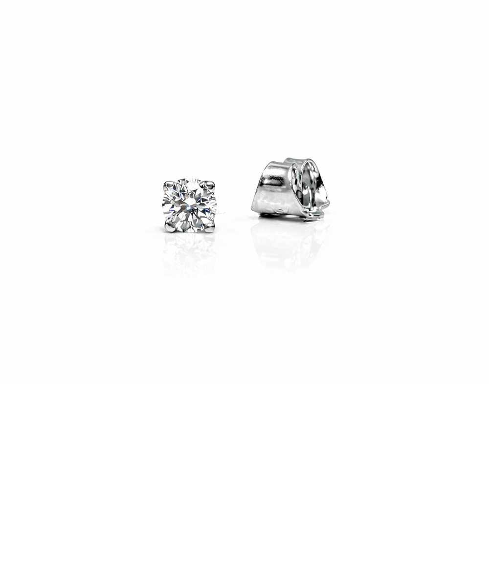 Single 18ct White Gold Diamond Stud Detail