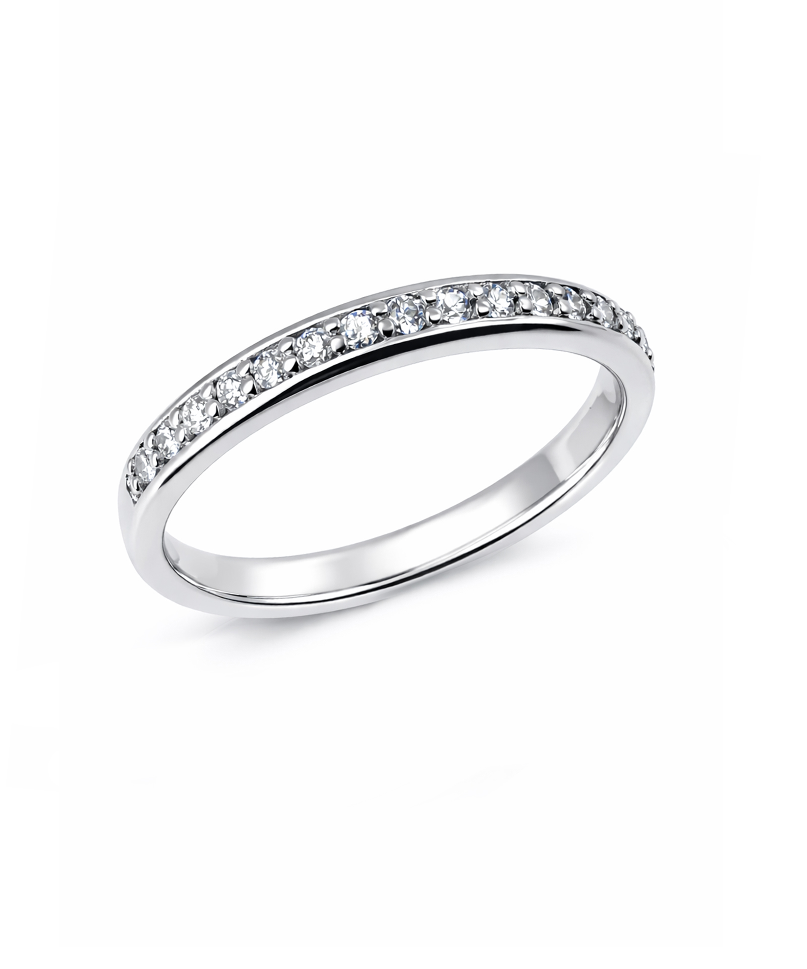 Plainum pavé-set Diamond Wedding Band