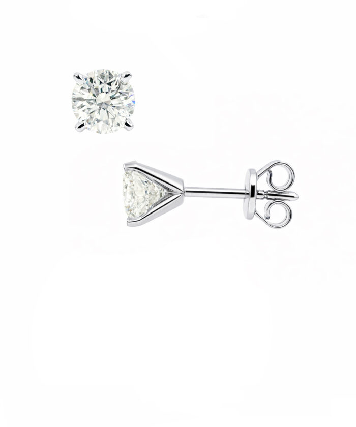 Pre-owned 2.01ct Round Brilliant Cut Diamonds Studs