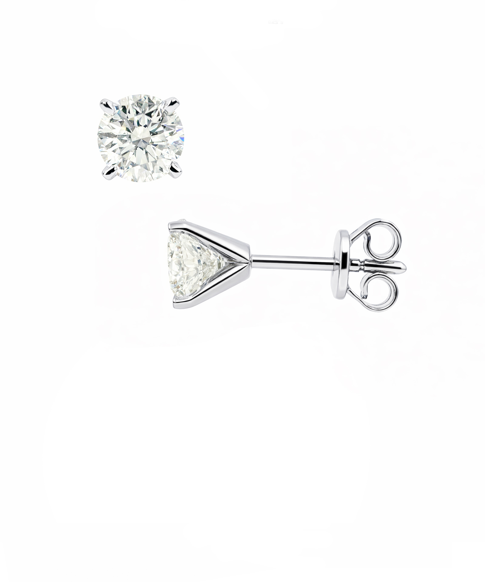 Pre-owned 2.01ct Round Brilliant Cut Diamonds Studs