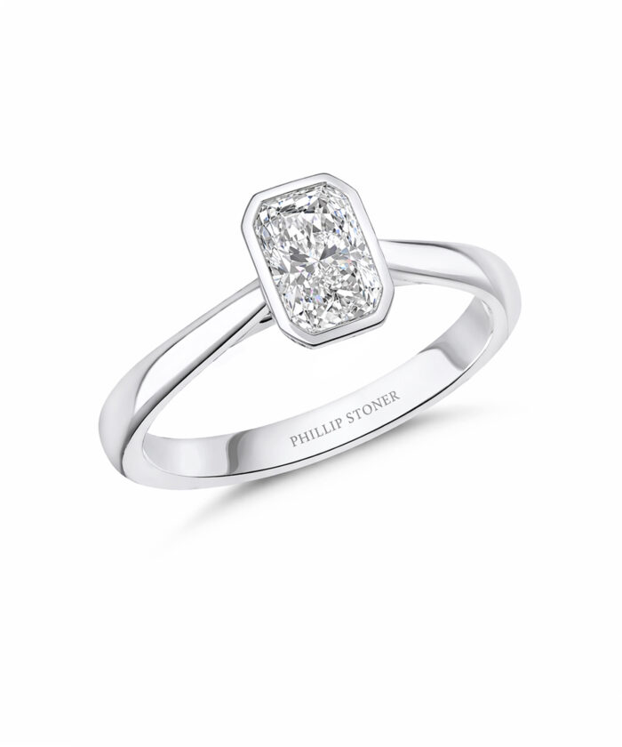 0.50ct Radiant Cut Diamond Rubover Engagement Ring - Phillip Stoner The Jeweller