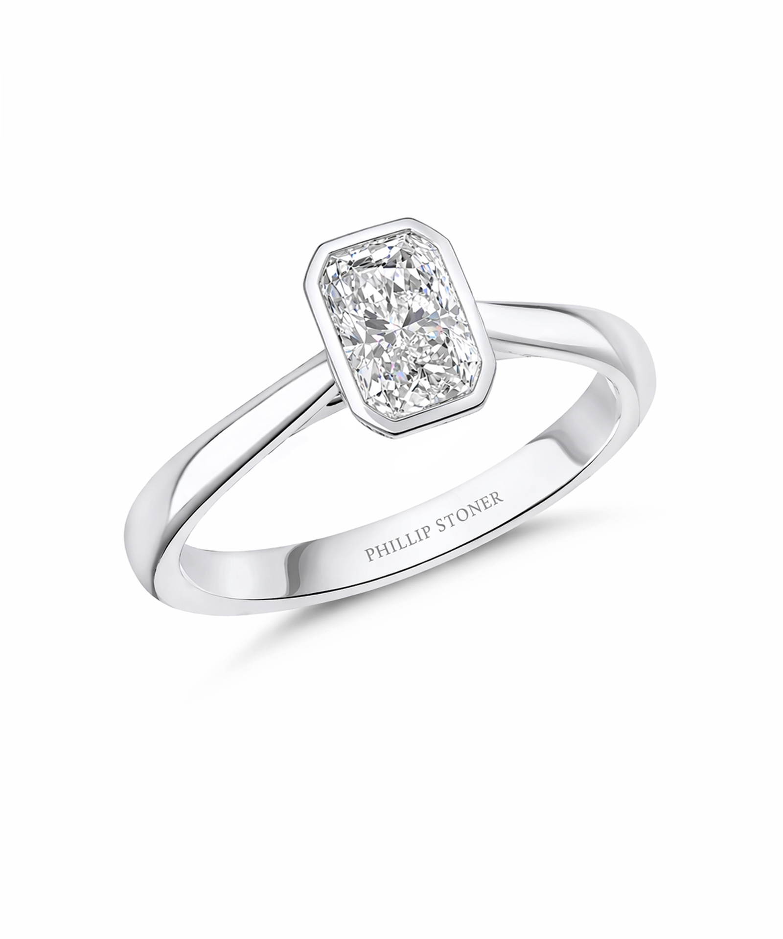 0.50ct Radiant Cut Diamond Rubover Engagement Ring - Phillip Stoner The Jeweller
