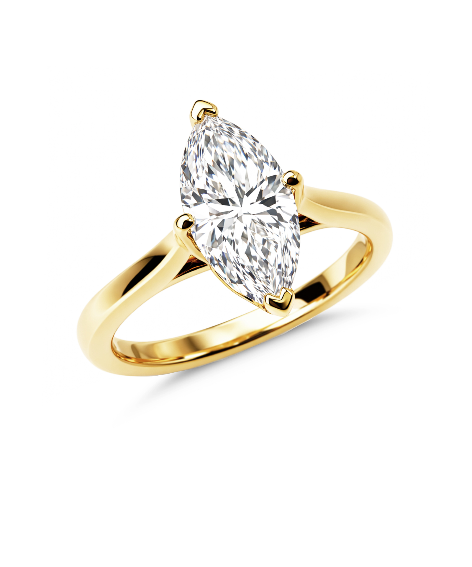 18ct Yellow Gold 1.00ct Marquise Lab Grown Diamond Ring