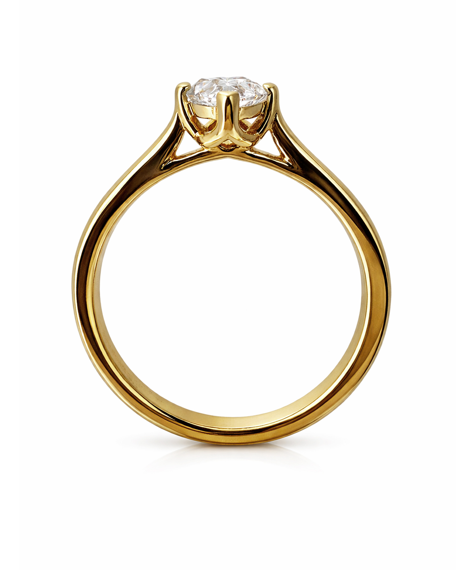 18ct Yellow Gold 1.00ct Marquise Lab Grown Diamond Ring - Side