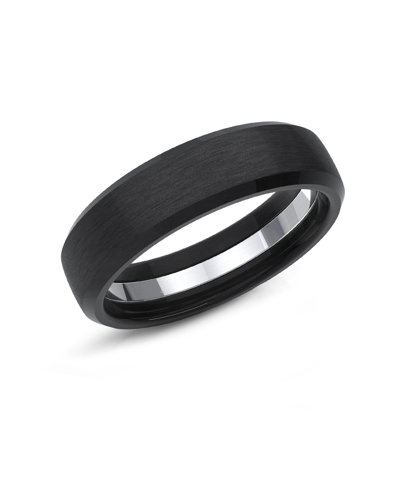 6mm Zirconium Black Gents Bsnd with Bevelled Edge