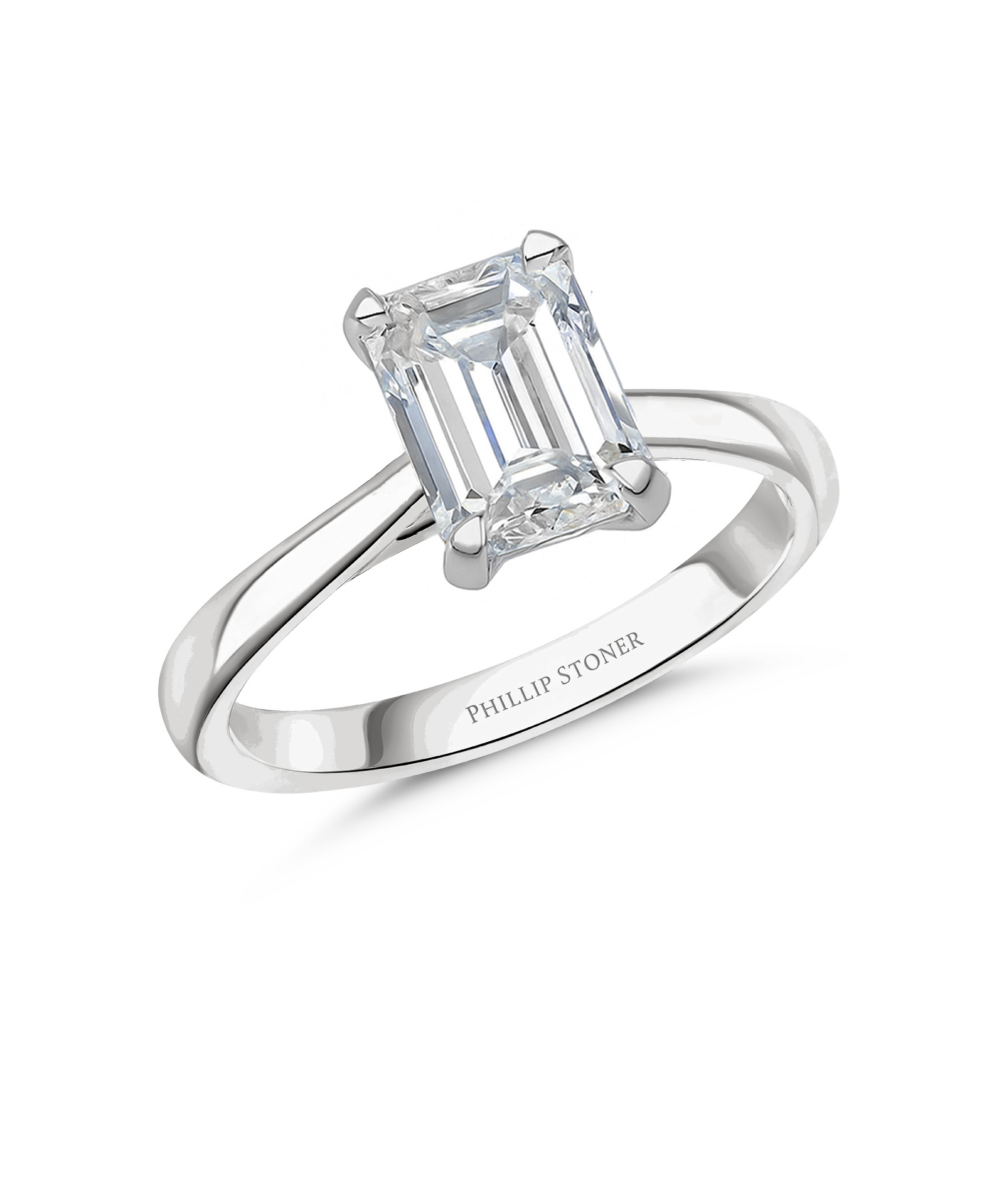 Platinum 1.50ct Emerald Cut Lab Grown Diamond Ring