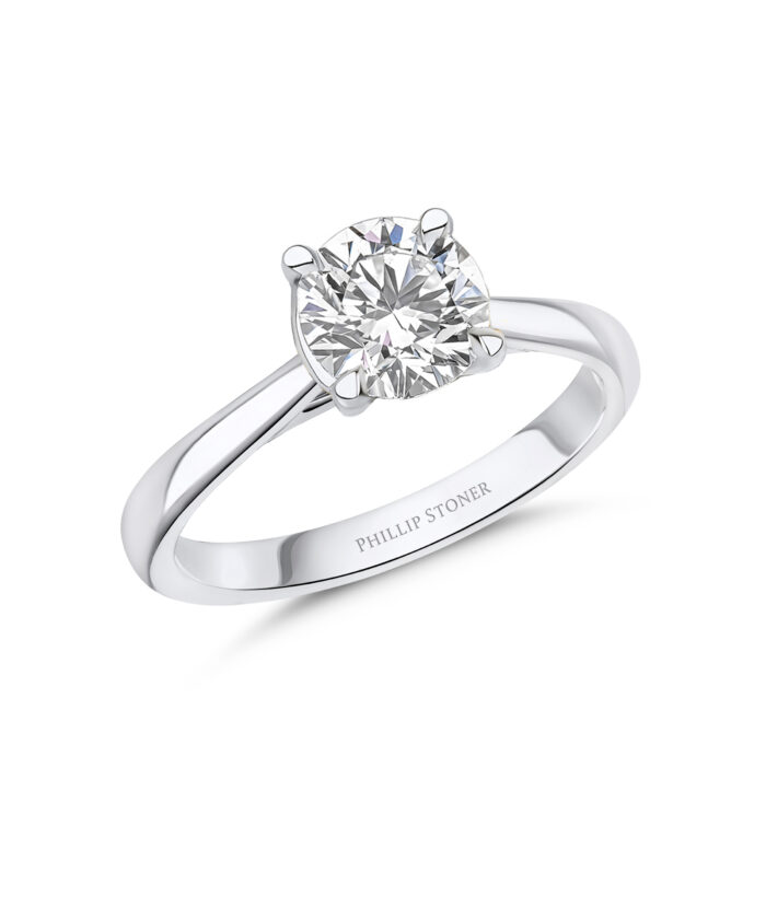 Platinum 1ct Round Brilliant Cut Lab Grown Diamond Ring