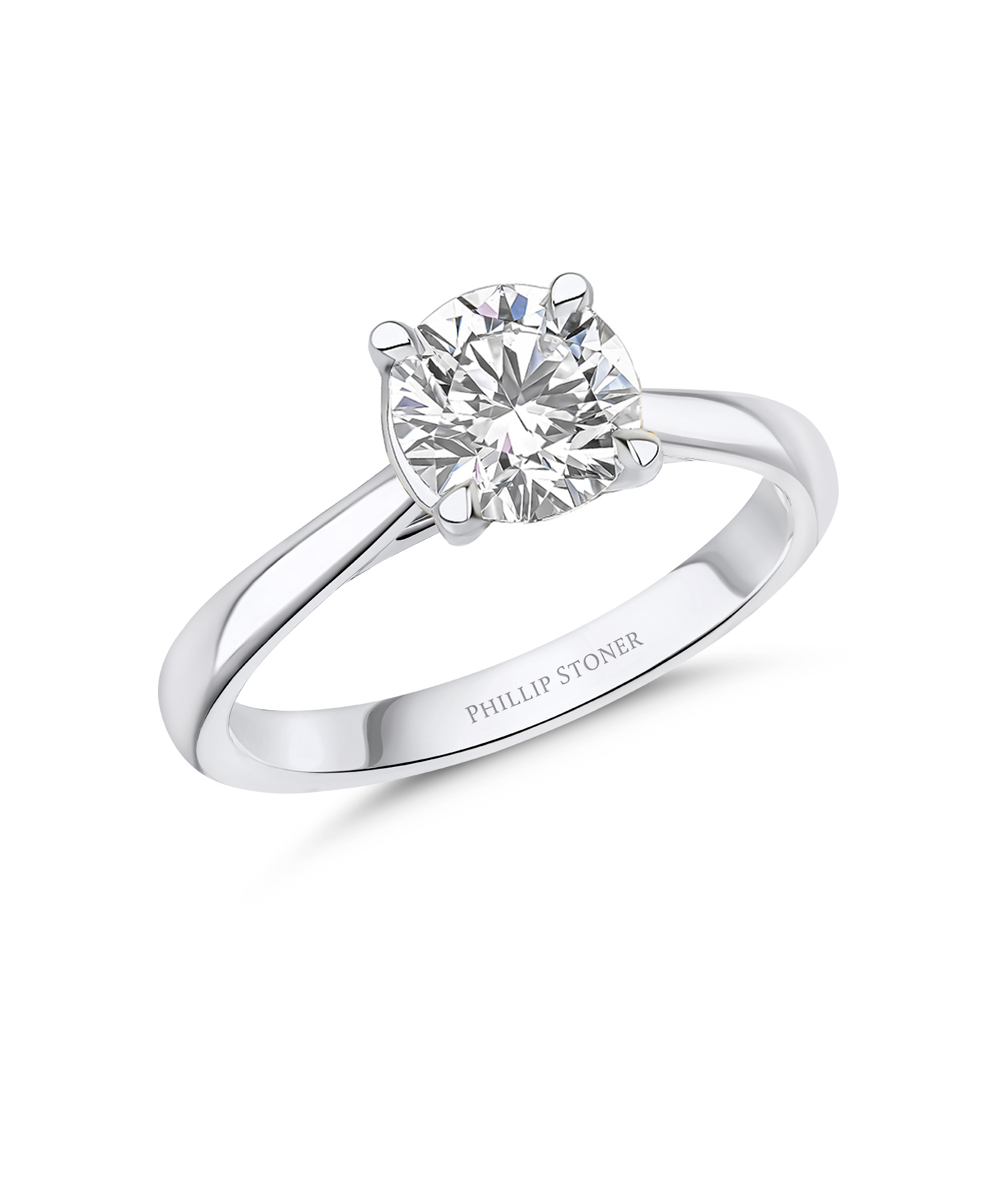Platinum 1ct Round Brilliant Cut Lab Grown Diamond Ring