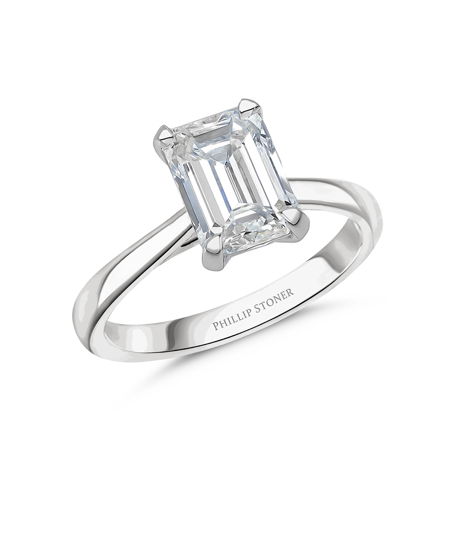 Platinum 2.50ct Emerald Cut Lab Grown Diamond Ring