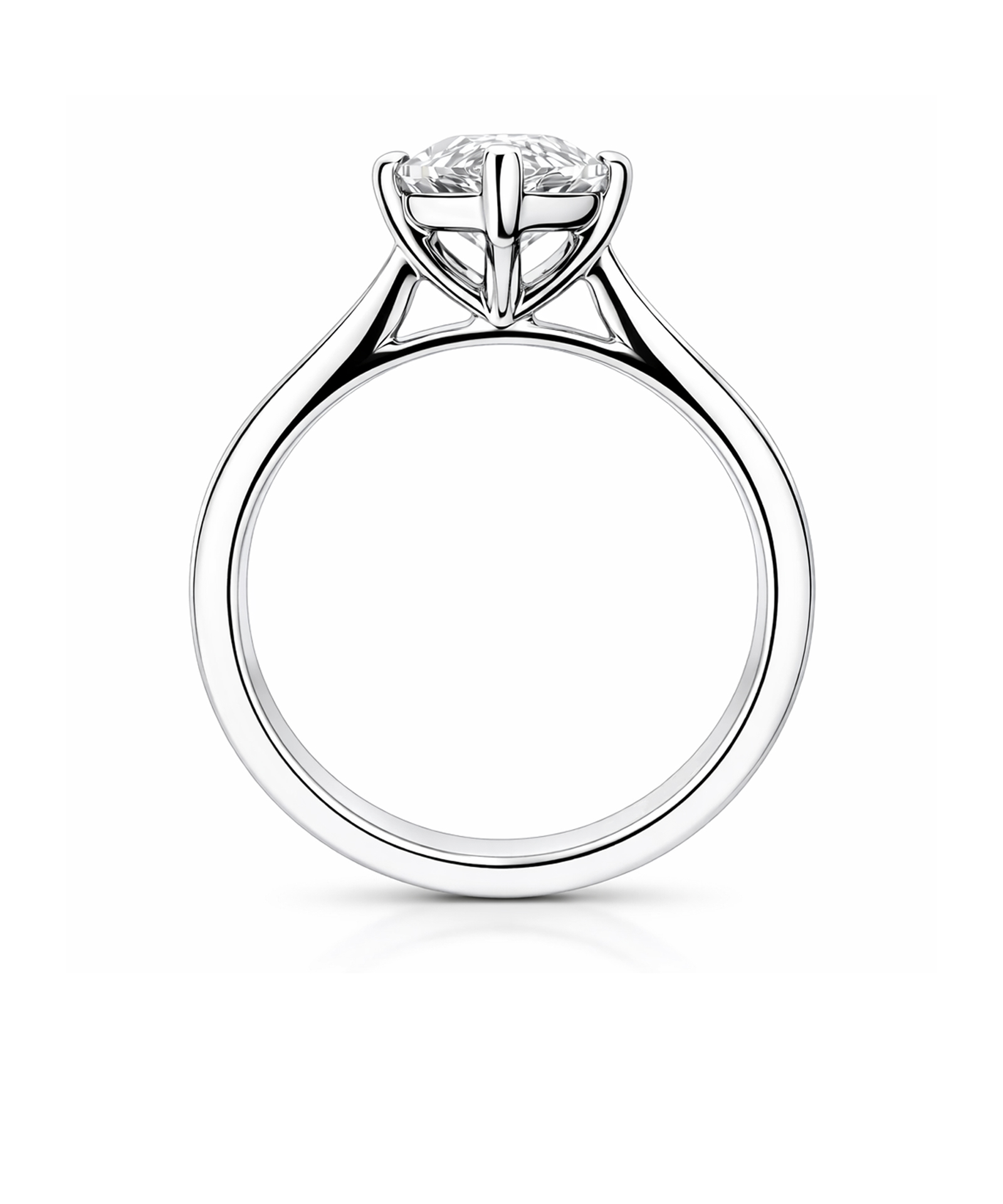 Platinum 2ct Marquise Lab Grown Diamond Ring - Side