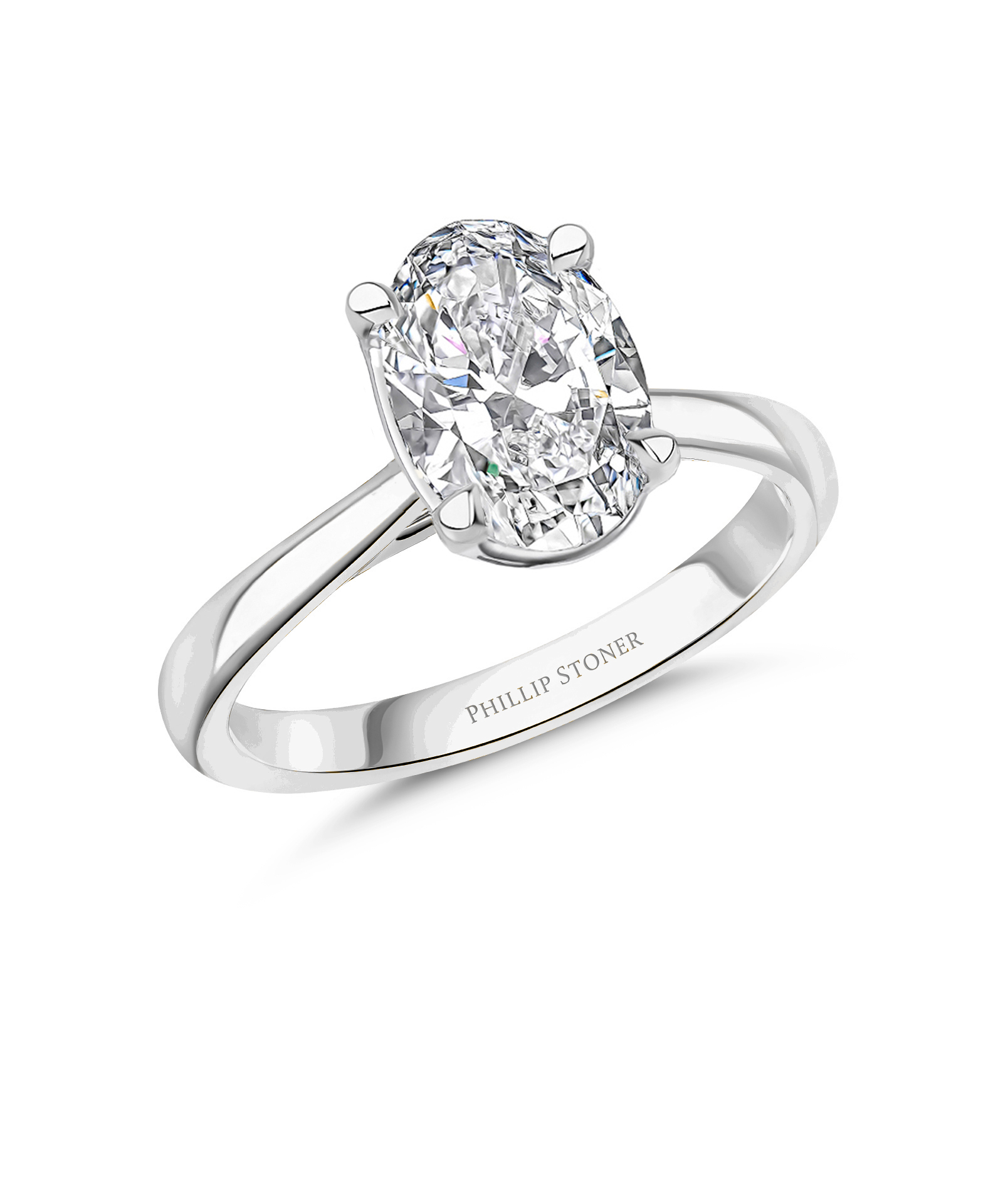 Platinum 2ct Oval Cut Lab Grown Diamond Ring